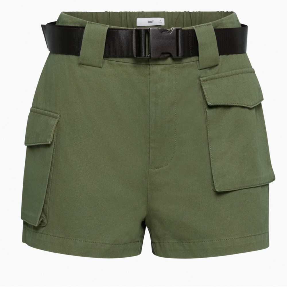 NWT Aritzia tna army green cargo shorts small